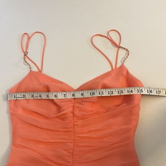 Vintage Peach / Light Orange ABS by Allen Schwartz Jellyfish Hem Dress Size 6 - Picture 11 of 13